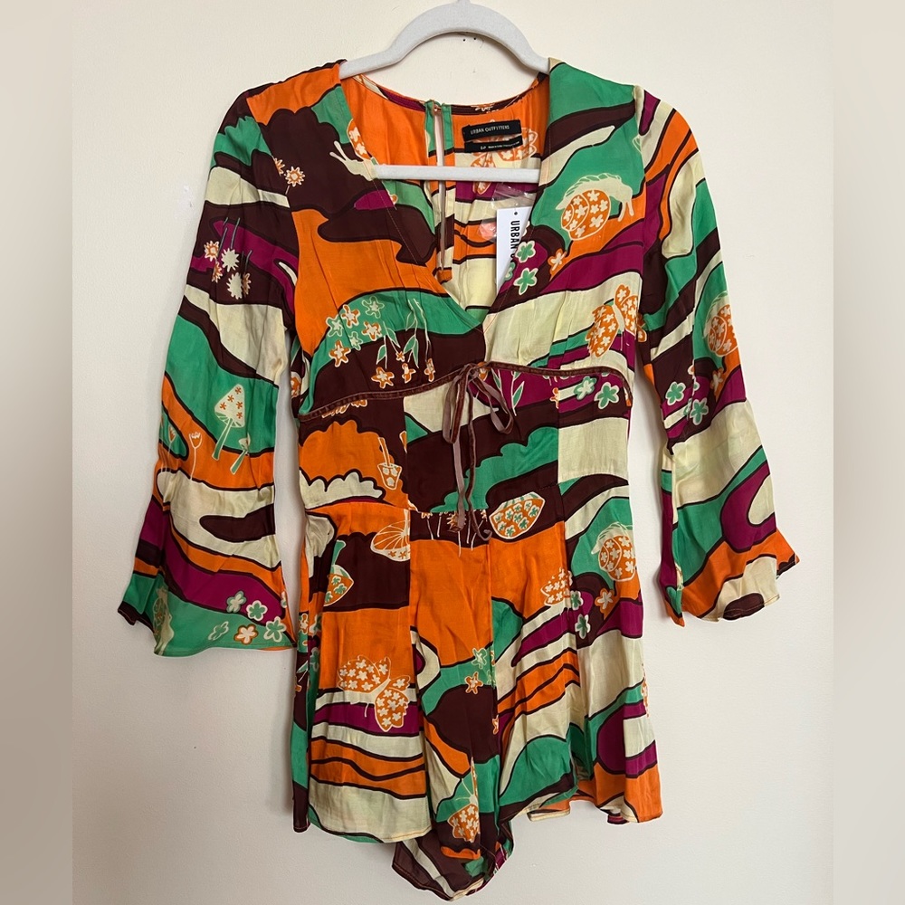 NWT Urban Outfitters psychedelic mushroom butterfly romper.